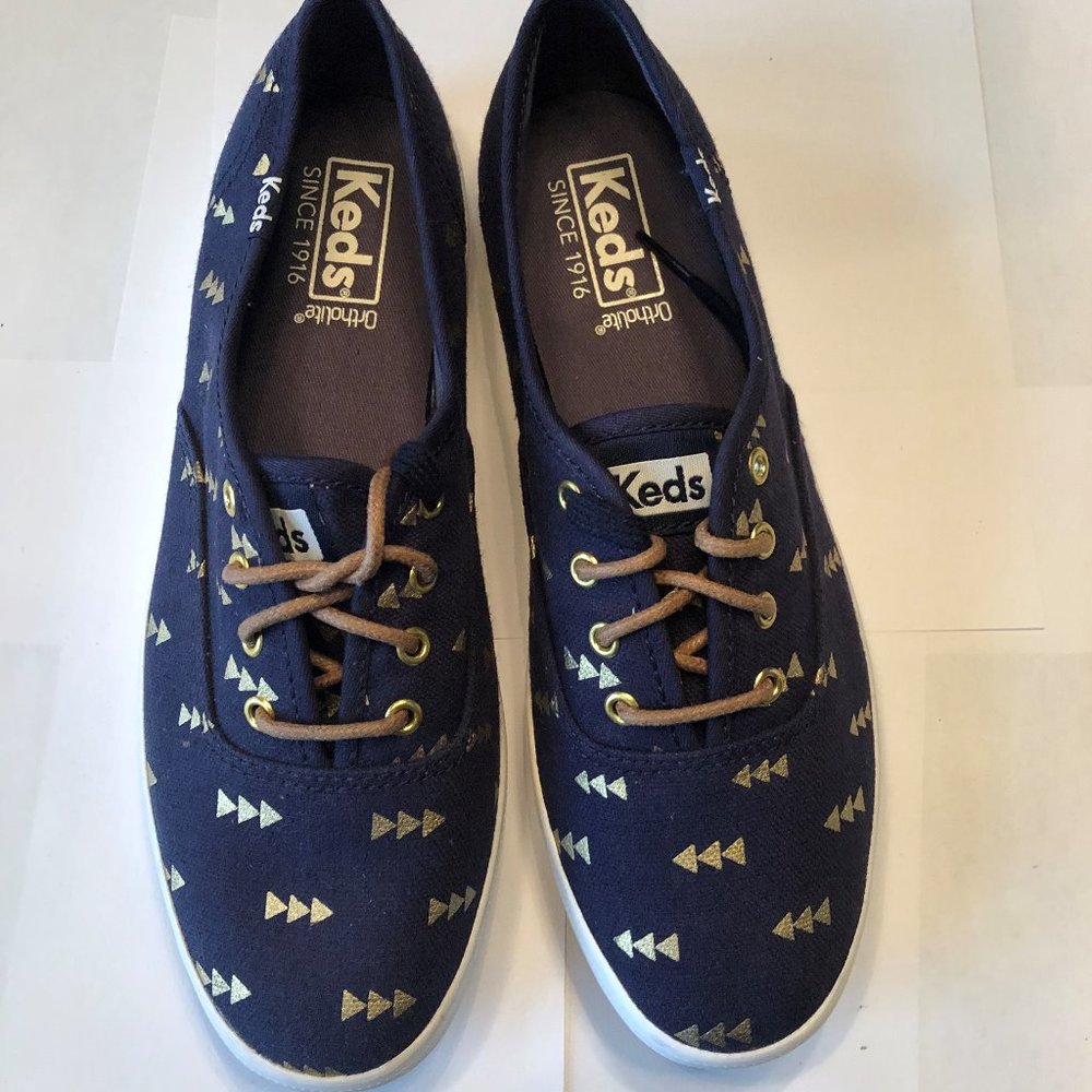 Keds Shoes - Navy With Gold Triangle Patter - NEW!